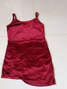 New Red Velvet Mini Dress