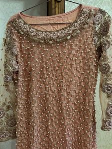 Exquisite Pearl Embellished Kurta set