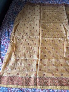 Pure tussar kasmiri sozni embroidery sari