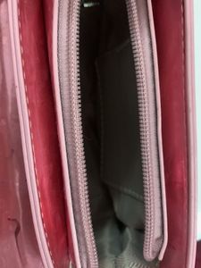 Pink Metallic Star Clutch Bag