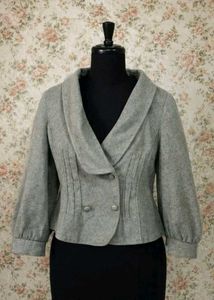 Gray Wool Blend Blazer