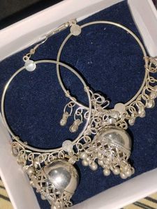 Stylish Silver Jhumka Earrings