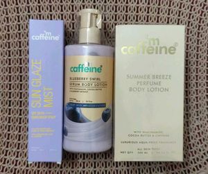 mCaffeine Body Lotion, Serum & Sunscreen Mist