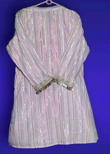 Kashmiri kurti Women's Premium Sequin Stripe Kurt