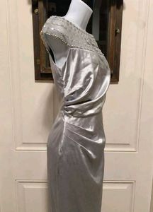 Elegant Silver Embellished Gown