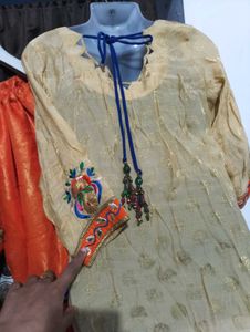 Orange Kurta Set with Dupatta