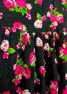 Floral Print Black Dress 👗