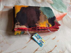 Vibrant Abstract Print Saree