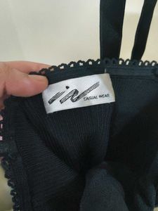 Lace up corset style black top