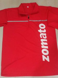 Zomato Red Logo Polo T-Shirt