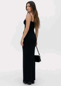 Newme Black Maxi Slip Dress