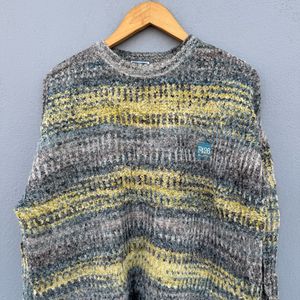 Striped Knit Pullover Sweater