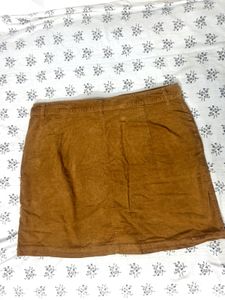 Corduroy Button-Front Skirt