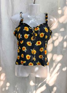 131110. Sunflower Print Camisole Top