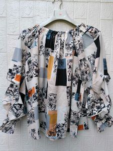 Korean Pintrest Boho Floral Off-Shoulder Top