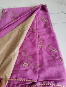 Beautiful Pink Embroidered saree