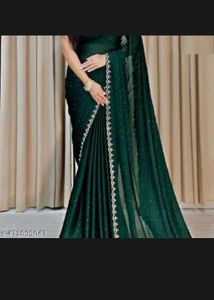 Elegant Green Embellished Saree