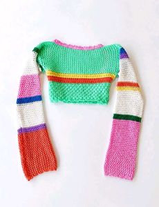 Crochet Rainbow Cute Crop Top