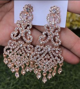 Stunning Rose Gold Crystal Earrings