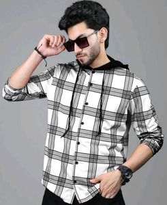 Hooded Plaid T-Shirt