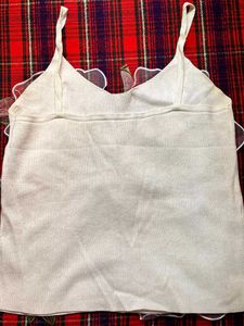 White Embroidered Cami Top