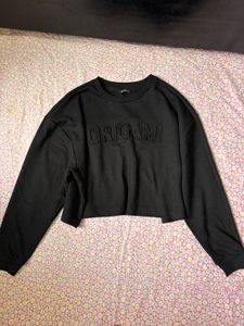 Black Cropped "ORIGAMI" Sweatshirt