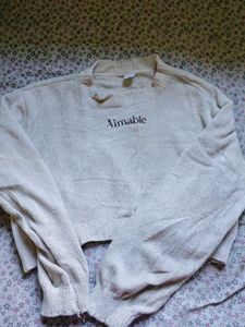 Cute Beige Cropped Sweater