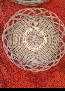 7. TWO Woven Rattan Plates Set
