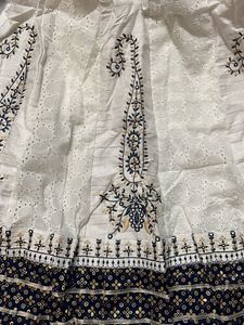 Elegant White Embroidered Kurti