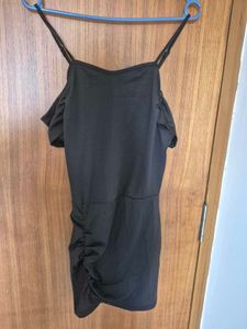 Chic Black Cold Shoulder Mini Dress