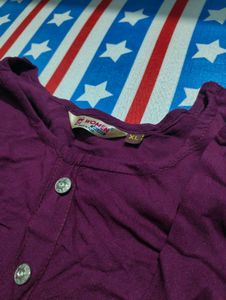 Elegant Purple Kurta with White Accents