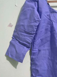 Beautiful Lavender Kurta Set with White Embroidery