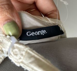 GEORGE Vintage Bow Lace Button Top