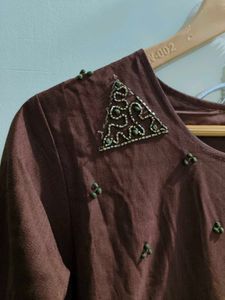 Elegant Brown Ethnic Aline Kurta
