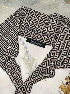 Gold Chain Print Button-Up Shirt