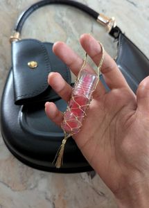 Gold Lipgloss keychain with Tassel