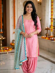 Elegant Pink Kurta Set with Dupatta