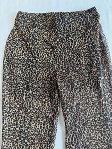 Bershka Leopard Print Flared Pants