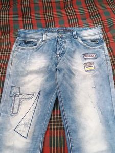 Blue Slim Fit distressed jeans