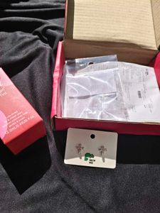 Silver Rhinestone Cross Stud Earrings