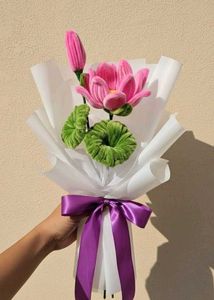 Pink Lotus Artificial Flower Bouquet