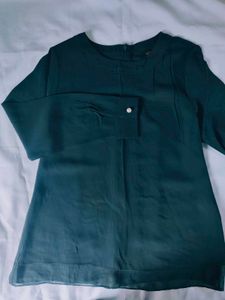 Elegant Teal Long Sleeve Top