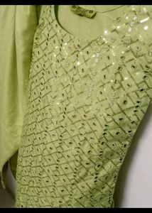 Lime Green Sequin Mini Dress