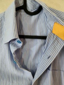 Men's Striped Blue Shirt