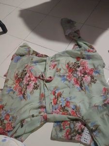 Floral Print Kurta with Bell Sleeves