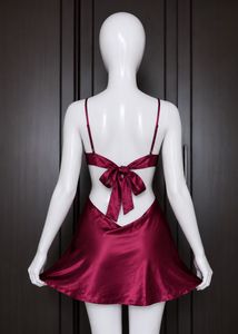 Burgundy Satin Lace Nightgown