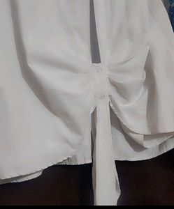 White Top Blue Floral Print Sleeves For 42 Bust