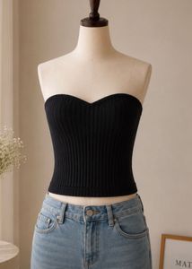 Ribbed Strapless Tube Top