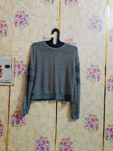🇳🇿💫🎀Chic Grey Textured winter  Sweater top