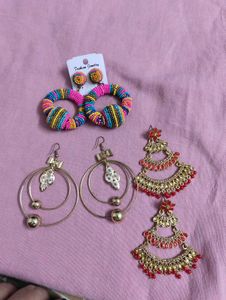 Combo of three different earrings